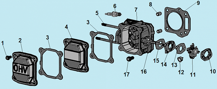 10 ГОЛОВКА БЛОКА ГАЗОНОКОСИЛКА CHAMPION LM4627