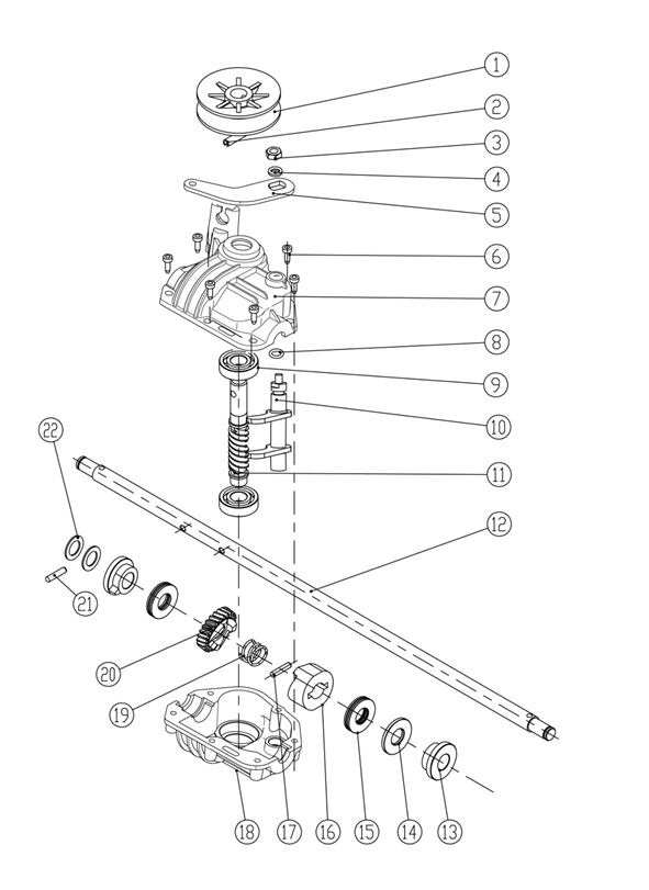ЗАПЧАСТИ ДЛЯ ГАЗОНОКОСИЛКИ БЕНЗИНОВОЙ ELITECH К 6500L (РЕДУКТОР)